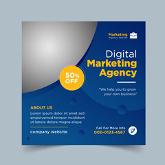 
New digital corporate marketing agency social media post template