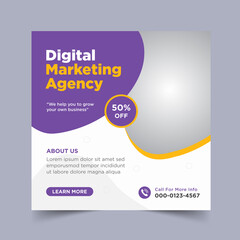 
New digital corporate marketing agency social media post template