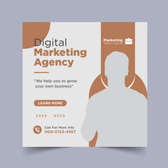 
New digital corporate marketing agency social media post template