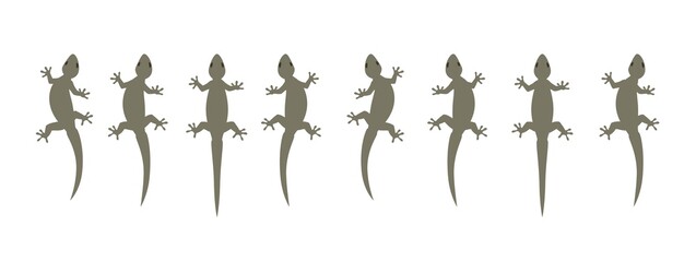 Lizard Gecko Climbing Moving Animation Sequence Cartoon Vector