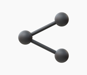 3D Realistic Share icon vector illustration