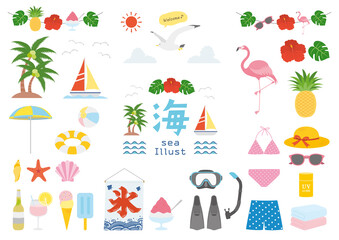 海イラスト_セット_カラー