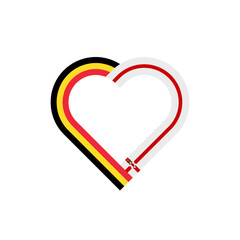 unity concept. heart ribbon icon belgium and northern ireland flags. vector illustration isolated on white background