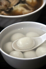 Fototapeta na wymiar Sweet dumplings made of glutinous rice flour