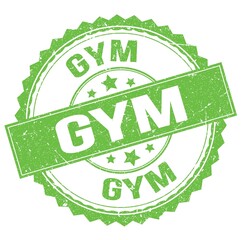 GYM text on green round stamp sign