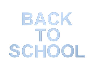 back to school on white background. Isolated 3D illustration