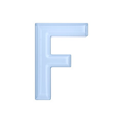 Character F on white background. Isolated 3D illustration