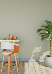 minimal interior style poster Mock up the living room wall with modern sofa and decorations in the living room.....copy space. 3D rendering.