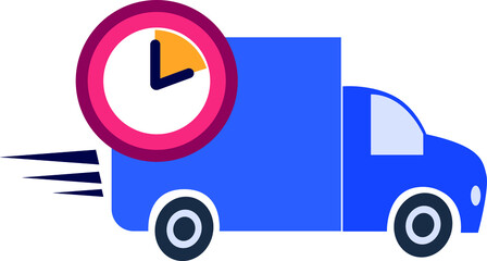 Fast delivery truck. Express delivery, quick move. Transport services concept. Fast shipping trucks for apps and websites. Vector illustration.