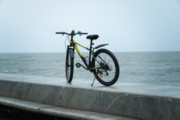 bicycle parked by the sea