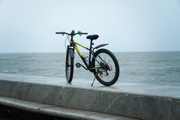 Obraz premium bicycle parked by the sea
