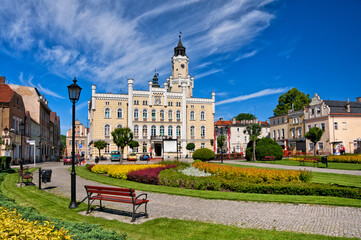 Fototapeta premium Town hall, from the mid-16th century. Wschowa, Lubusz Voivodeship, Poland.