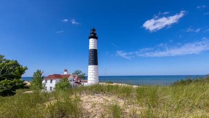Historic Big sable point light house in Ludington state park, Michigan
