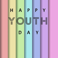 youth day 2022 card with shadow effect in rainbow background