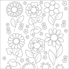 Funny Flower coloring page for kids