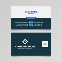 Blue Technology Business Card Template, Tech Visiting Card Design