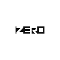 Zero word, letter negative space. Logo design.