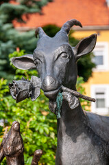 Sculpture of goat in Dolsk