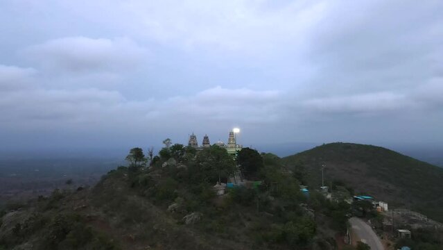 Temple wide drone view Karnataka mysure .