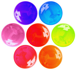 Boutons bonbons pastilles, fond blanc 