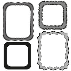 set frames. Simple frames in sketch style. Vector illustration. Stock image.