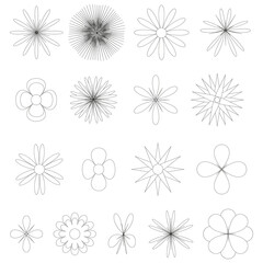 Simple flower line art design. Floral pattern element. Spring decoration. Vector illustration. stock image.