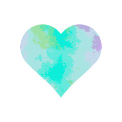 Watercolor heart symbol on white background vector.