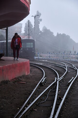 DARJEELING, INDIAN -June 22, Darjeeling Himalayan Railway at Darjeeling Railway Station, Darjeeling...