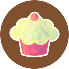  Delicious cupcake. Dessert vector illustration design. 
