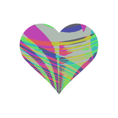 Rainbow heart symbol on white background vector.