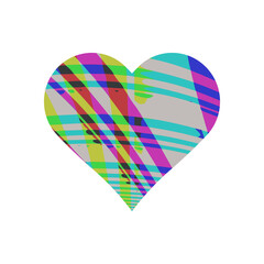 Rainbow heart symbol on white background vector.