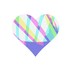 Colorful paint heart symbol on white background vector.