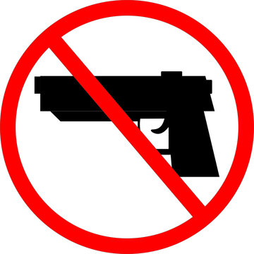 Guns, weapons' strictly prohibited sign
