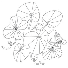 Funny flower coloring page for kids