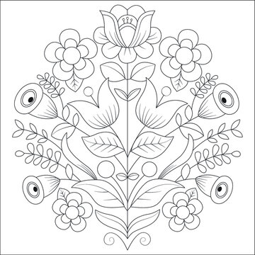 Funny flower coloring page for kids