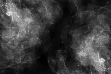Abstract white smoke animated on a black background