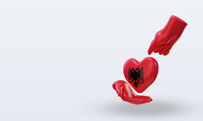 3d charity day Albania flag rendering right view