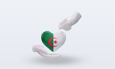3d charity day Algeria flag rendering front view