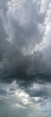 Fantastic soft thunderclouds, sky panorama