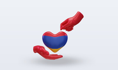 3d charity day Armenia flag rendering front view