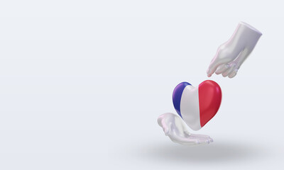 3d charity day France flag rendering right view