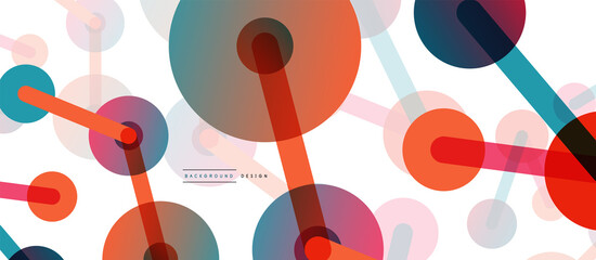 Abstract background. Round dots connected by lines. Trendy techno business template for wallpaper, banner, background or landing