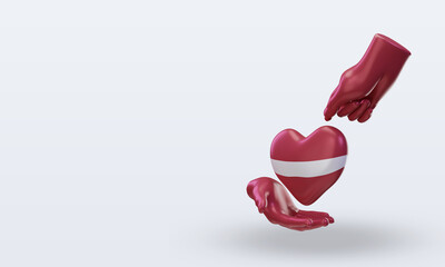 3d charity day Latvia flag rendering right view