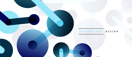Abstract background. Round dots connected by lines. Trendy techno business template for wallpaper, banner, background or landing