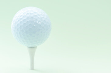 golf ball on background, space for text.