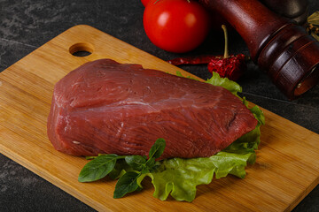 Raw beef piece for cooking