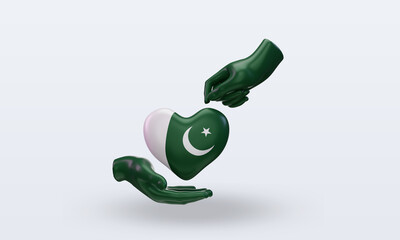 3d charity day Pakistan flag rendering front view