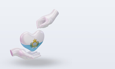 3d charity day San Marino flag rendering left view