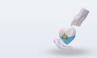 3d charity day San Marino flag rendering right view