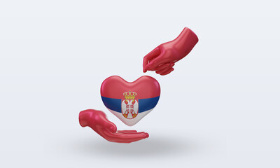 3d charity day Serbia flag rendering front view